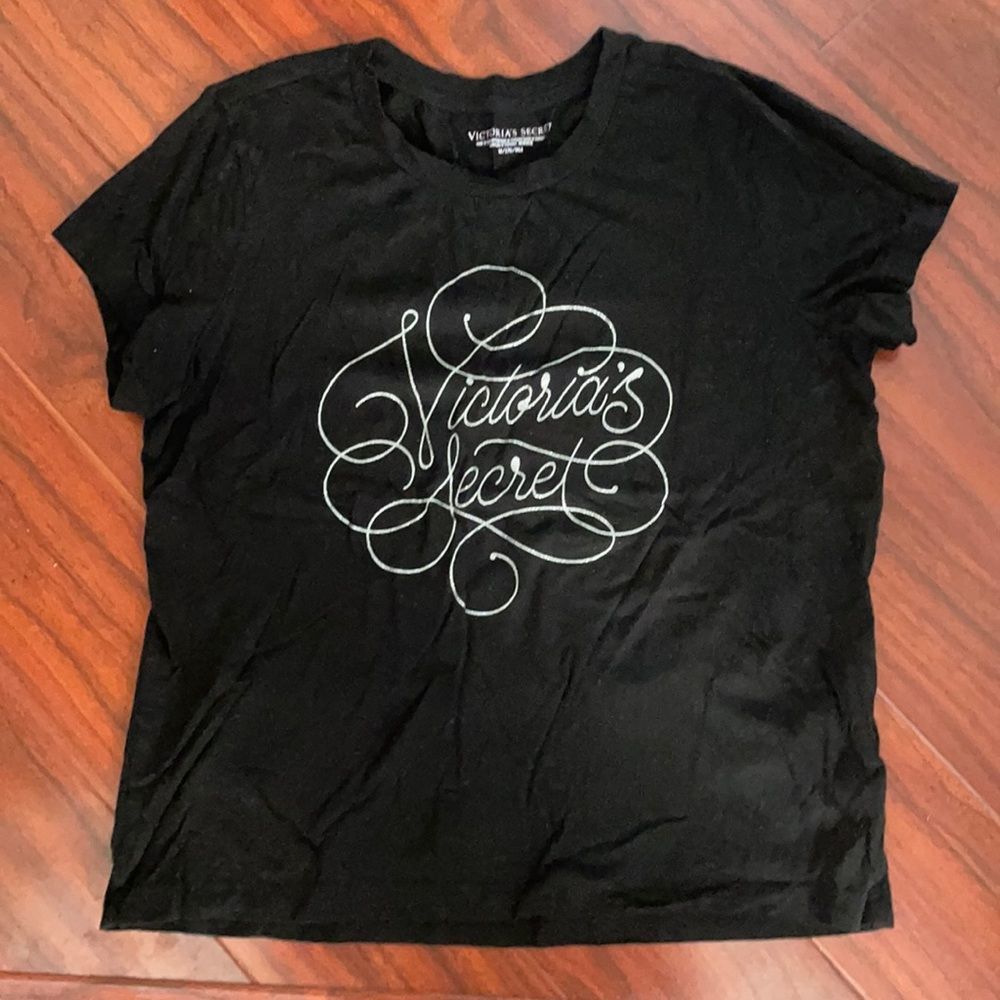 Victoria’s Secret Back Silver Glitter Logo T-Shirt